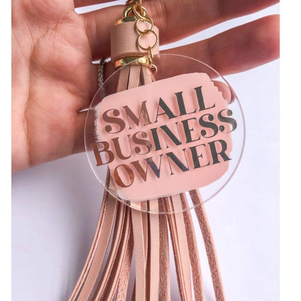 Rose Gold Small Business Owner Keychain